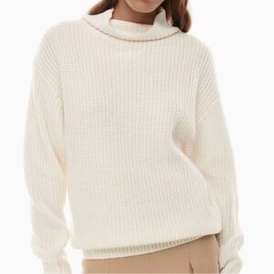 Wilfred Cream Cozy Ribbed Turtleneck Sweater
